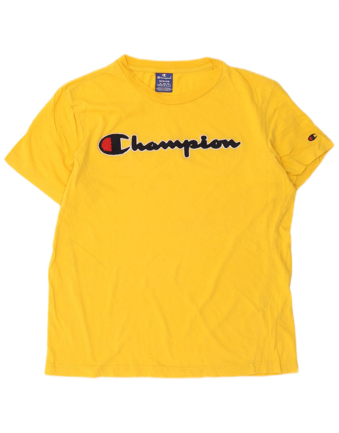 Champion Herren Grafik-T-Shirt-Oberteil Mittelgelb