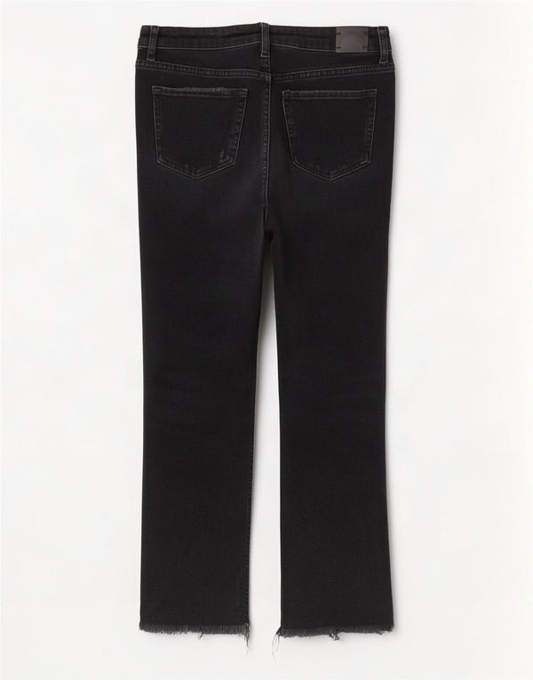 Zara Damen Distressed Straight Jeans EU 38 Small W28 L26 Schwarz