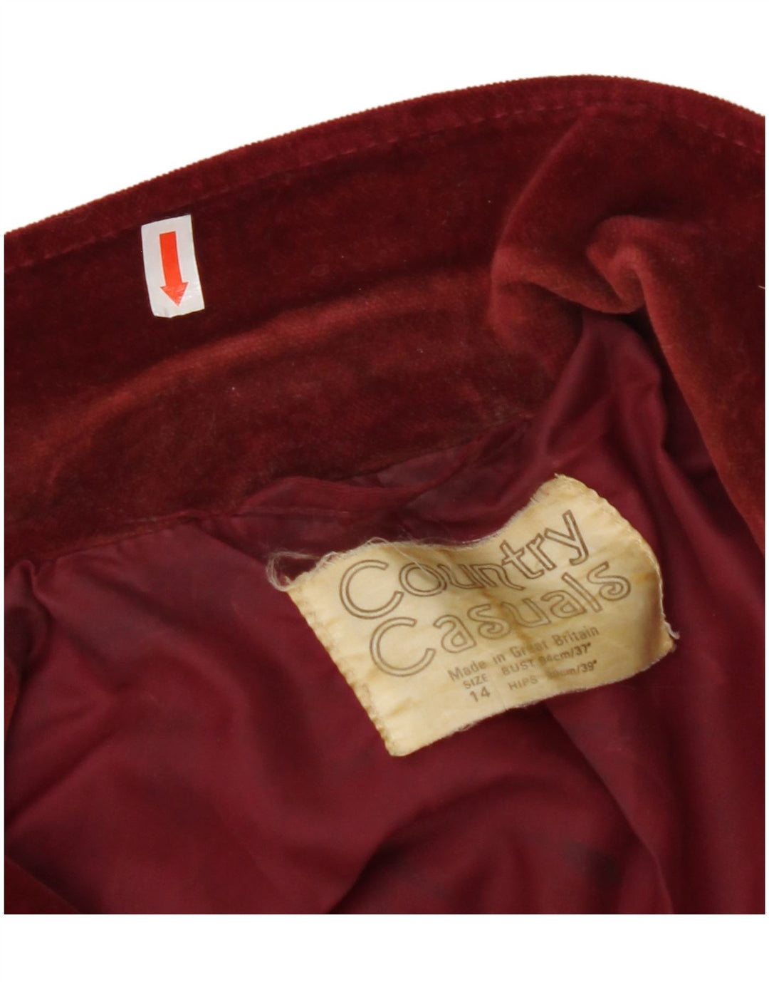 COUNTRY CASUALS Damen-Blazer aus Samt mit 2 Knöpfen, Gr. 14, Größe L, Burgunderrot