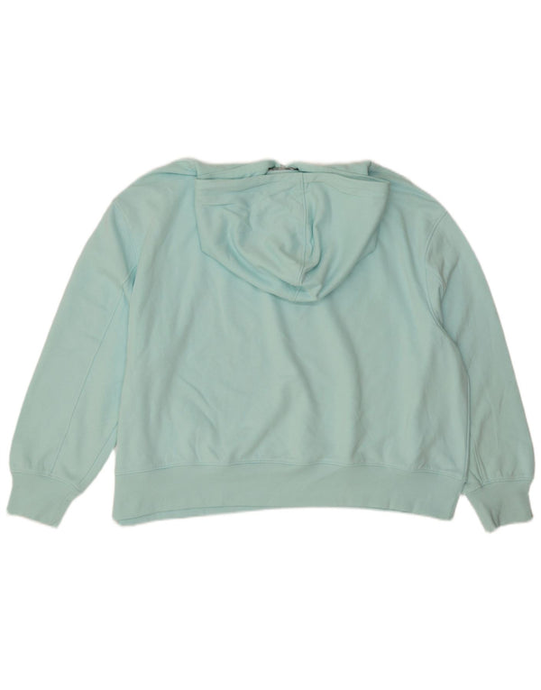 Marks & Spencer Damen-Pullover mit übergroßem Kapuzenpullover, UK 20 2XL, türkisfarbene Baumwolle