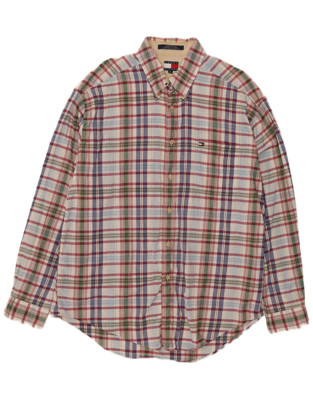 Tommy Hilfiger Herrenhemd XL, mehrfarbig, kariert, Baumwolle