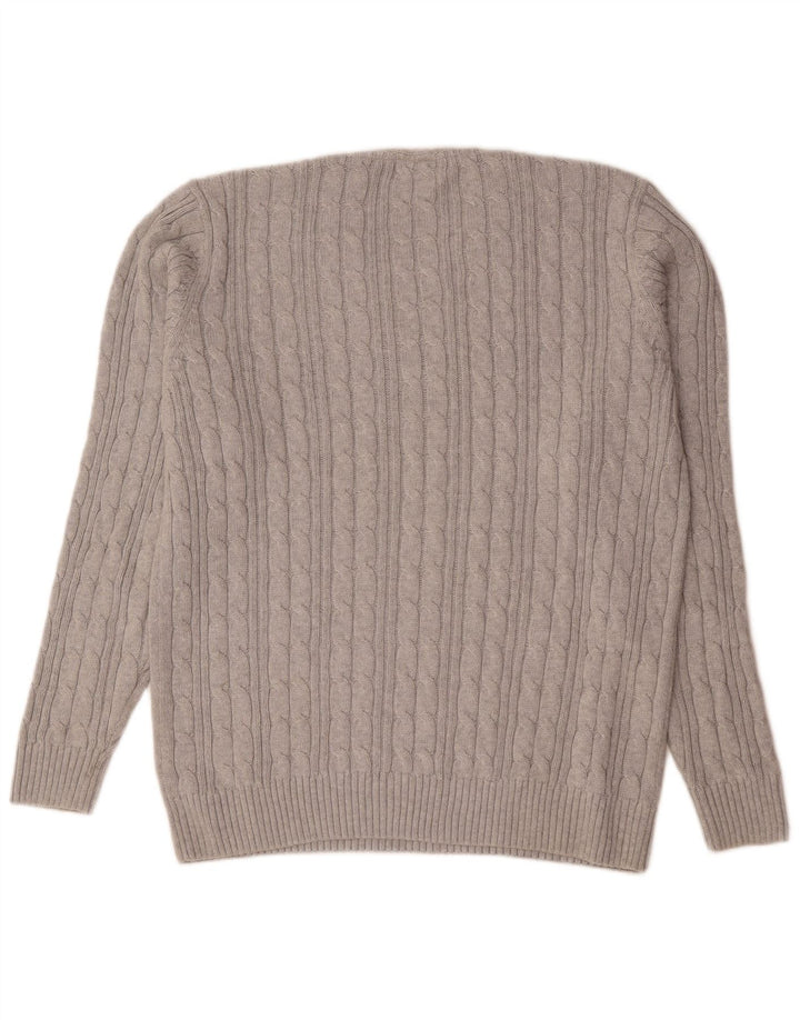Marks & Spencer Herren-Pullover, reguläre Passform, Rundhalsausschnitt, Größe L, Grau, Baumwolle