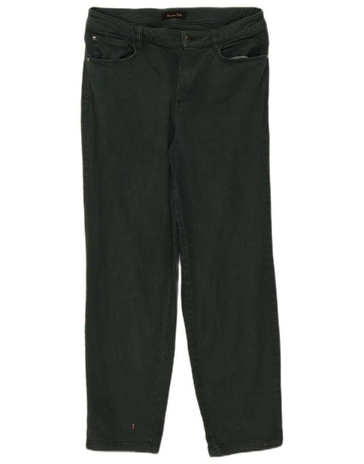 Massimo Dutti Damen Straight Jeans EU 42 Large W32 L28 Grün