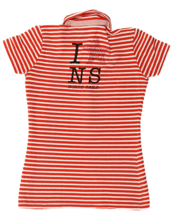 NORTH SAILS Damen-Poloshirt mit Grafik, UK 10, Größe S, rot gestreift