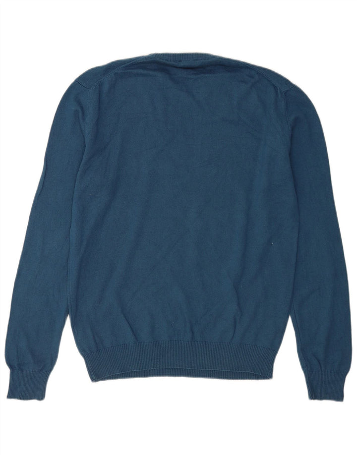 U.S. Polo Assn. Herren-Pullover mit Rundhalsausschnitt aus mittelblauer Baumwolle