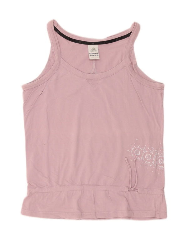 Adidas Damen Graphic Vest Top UK 18 XL Lila Baumwolle