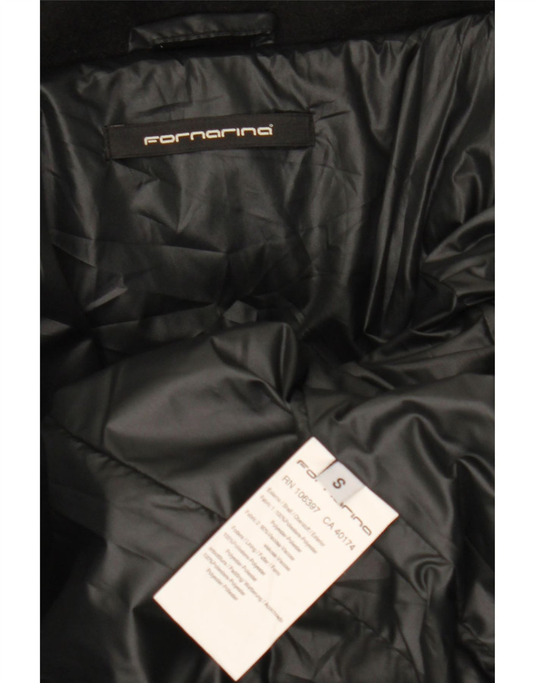 Fornarina Damen Wattierter Mantel UK 10 Small Schwarz Polyester