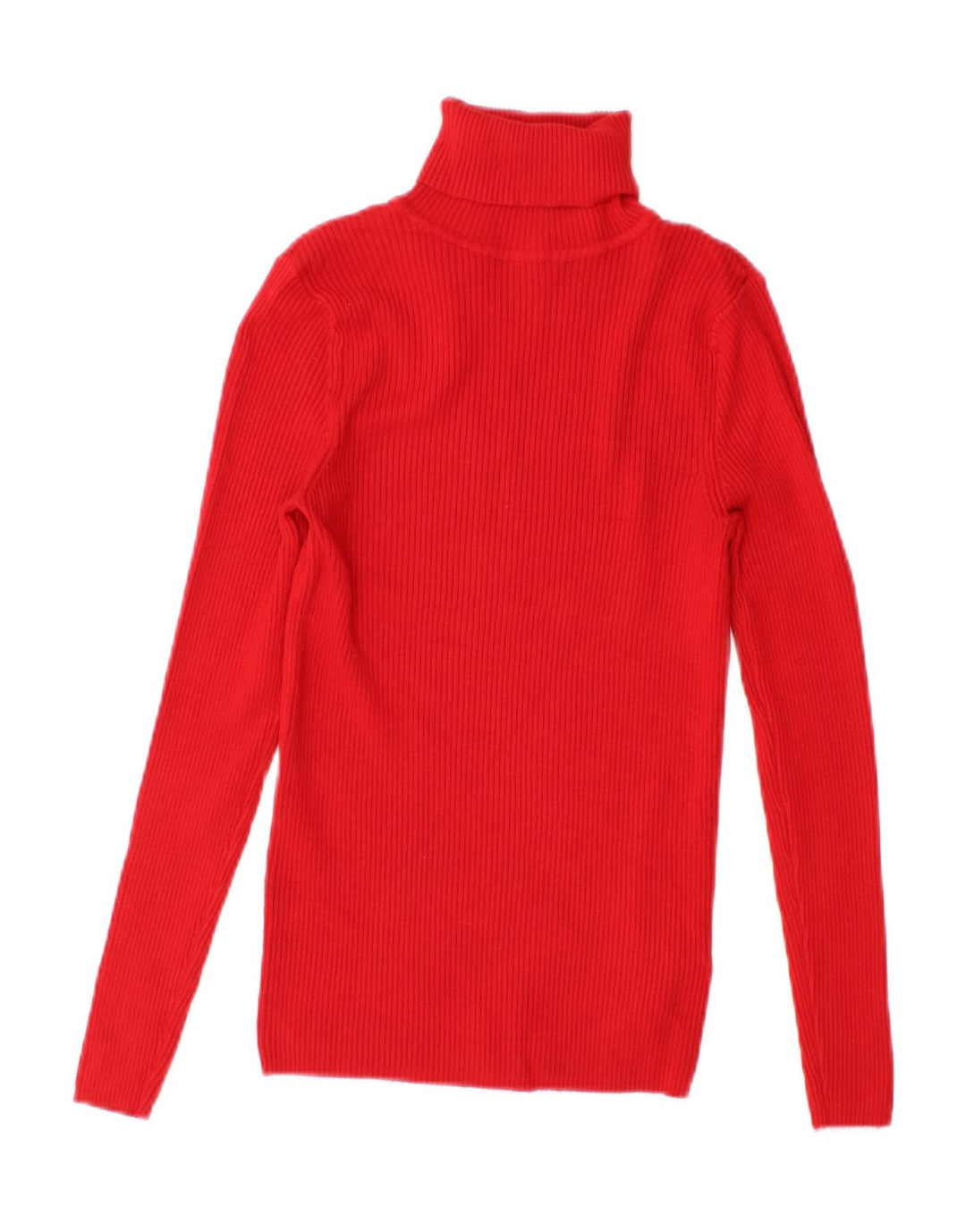 Marks & Spencer Damen Rollkragenoberteil Langarm UK 10 Small Rote Viskose
