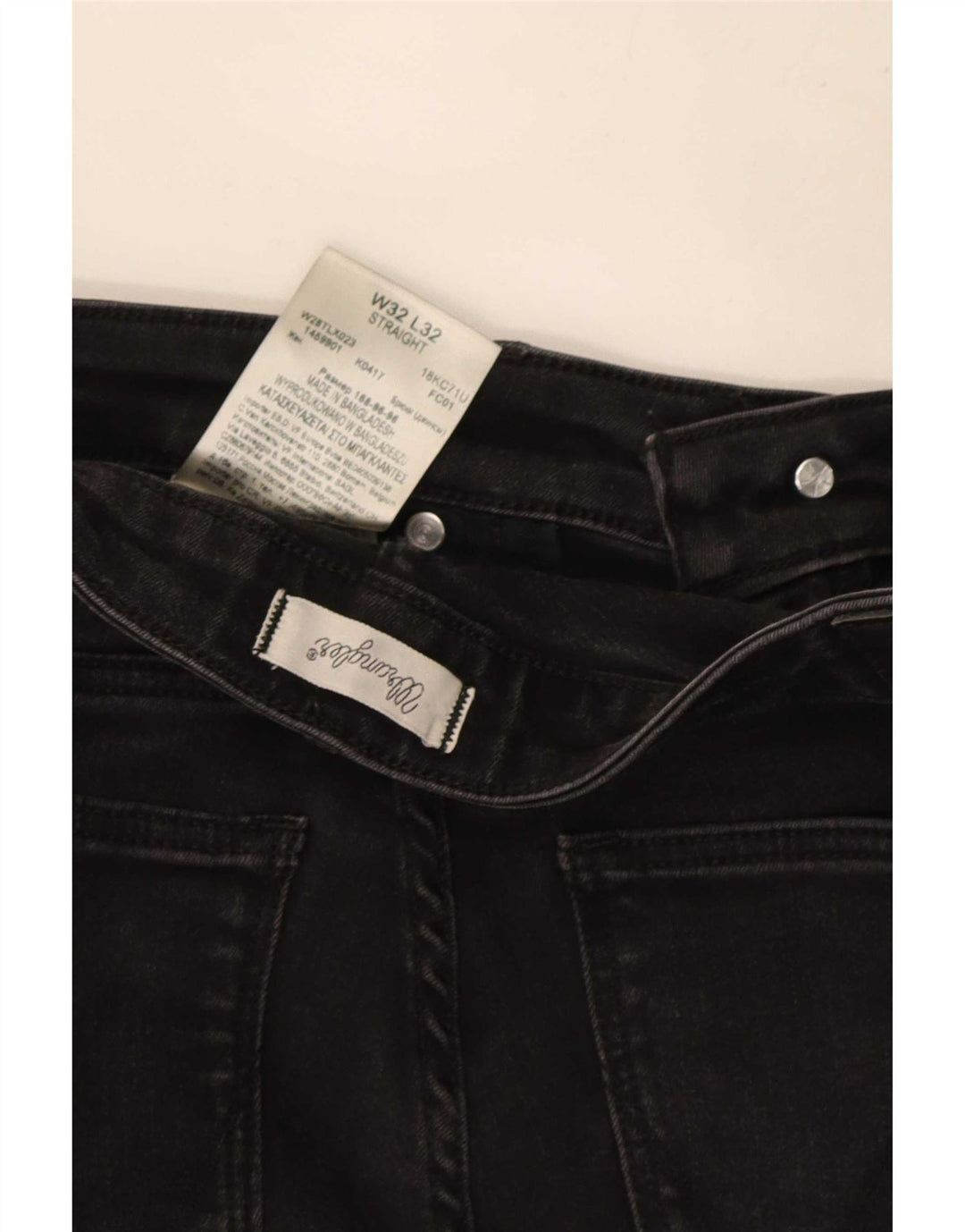 Wrangler Damen Straight Jeans W32 L32 Schwarze Baumwolle