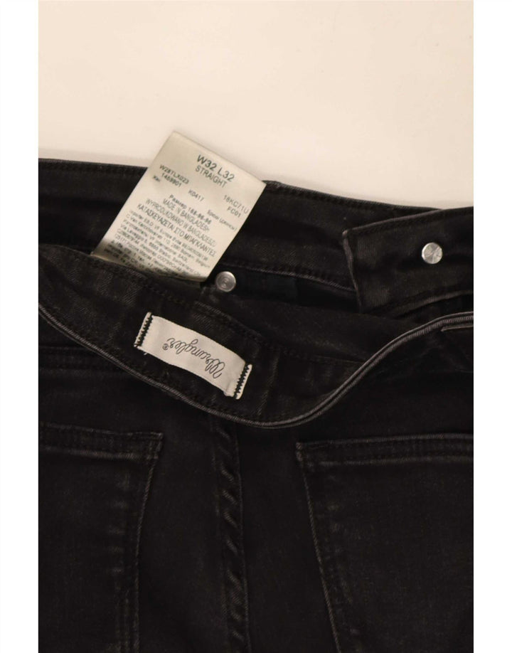 Wrangler Damen Straight Jeans W32 L32 Schwarze Baumwolle