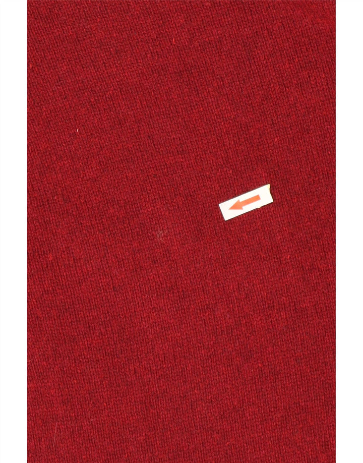 Murphy & Nye Herren-Pullover mit Reißverschluss am Hals, mittlere burgunderrote Wolle