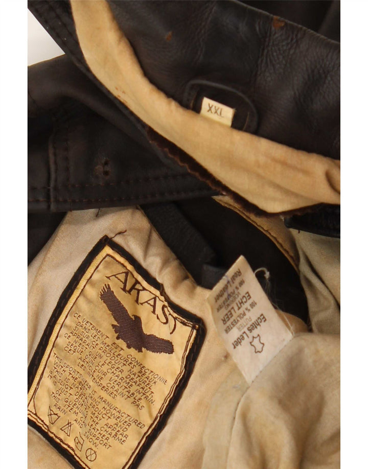 Vintage Herren Lederjacke UK 44 2XL Braun
