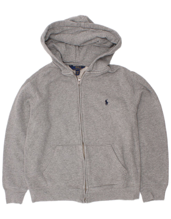Polo Ralph Lauren Jungen-Kapuzenpullover mit Reißverschluss, 10–11 Jahre, mittelgraue Baumwolle