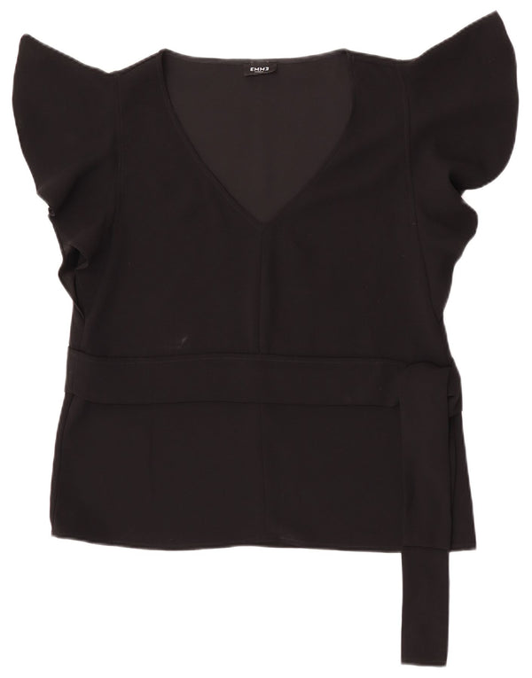 Marella Womens EMME Bluse Top UK 14 Large Schwarz Polyester
