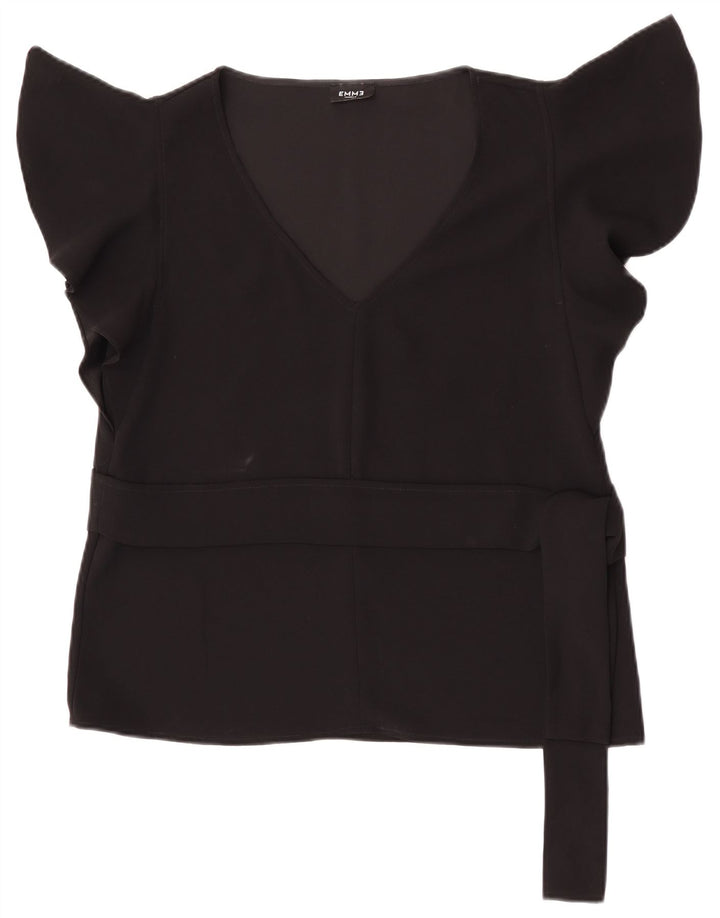 Marella Womens EMME Bluse Top UK 14 Large Schwarz Polyester