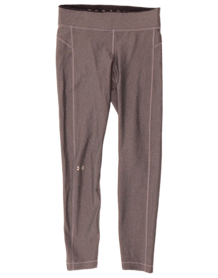 Under Armour Damen Heat Gear Leggings UK 10 Small Grau Polyester