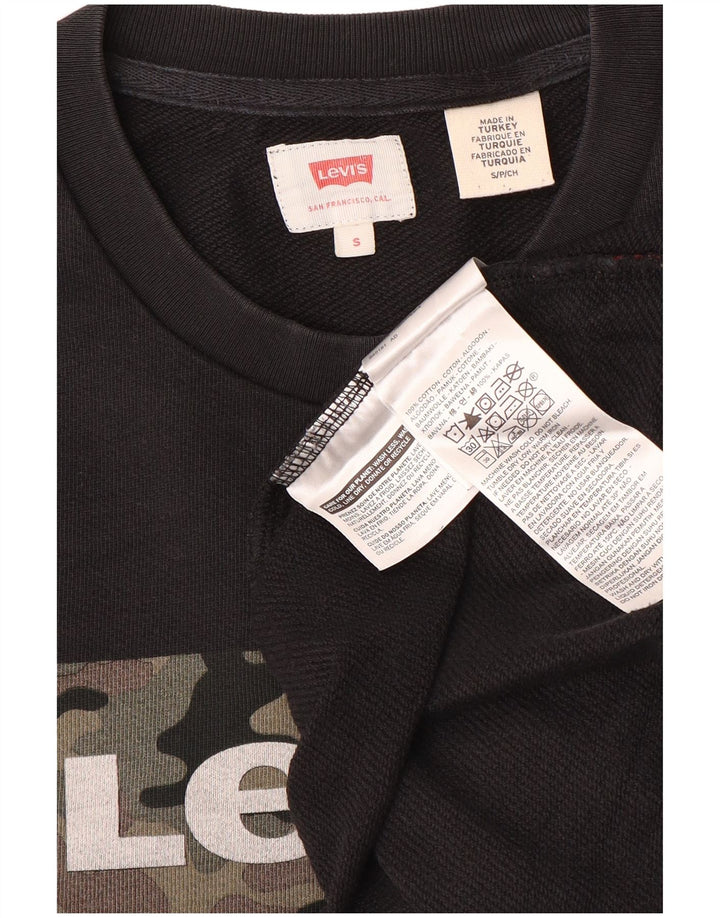 Levi's Herren-Sweatshirt mit Grafik, Größe S, schwarze Baumwolle