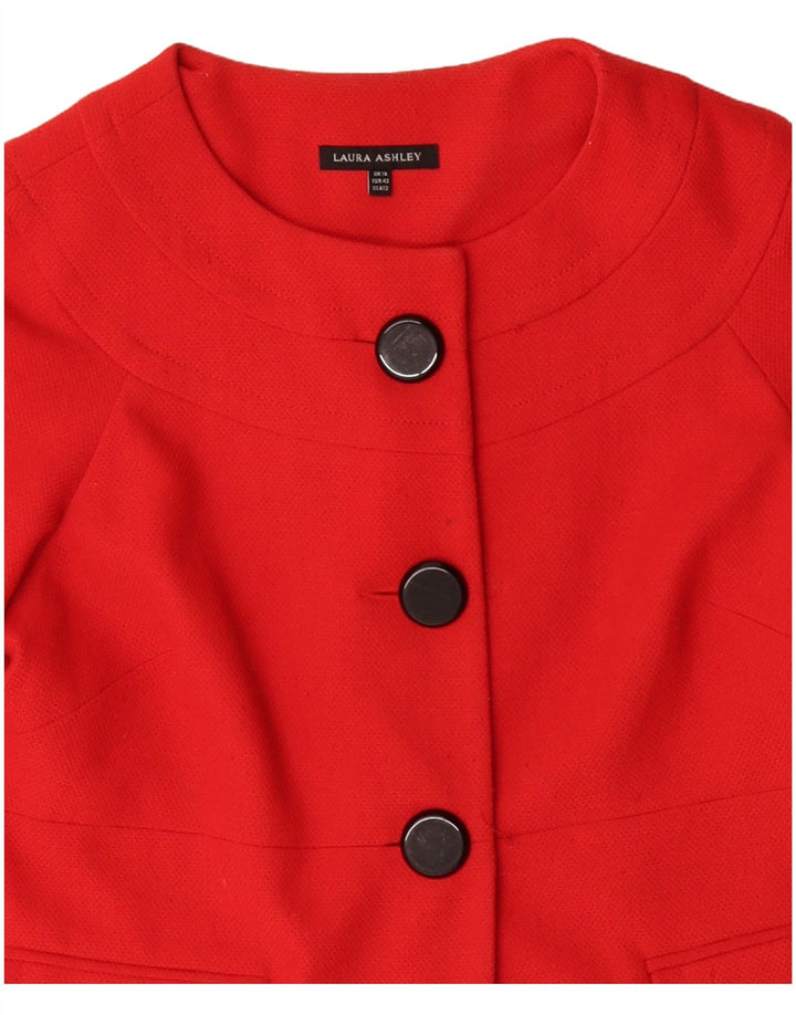 Laura Ashley Damen-Blazerjacke mit 3 Knöpfen, UK 16, Größe L, Rot, Polyester