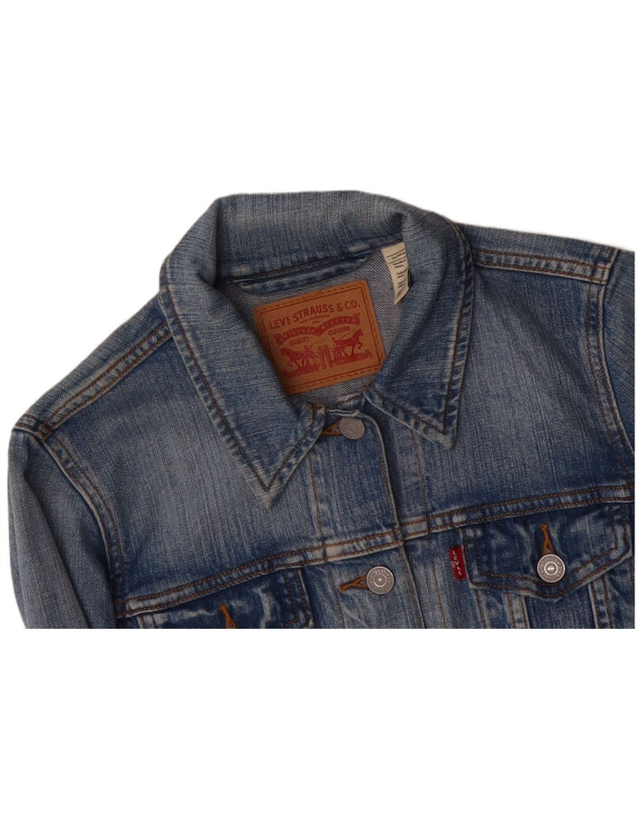 LEVI'S Womens Denim Jacket UK 10 Small Blue Cotton