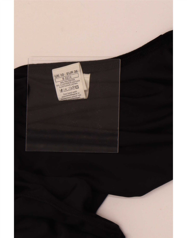 Vintage Damen Velours Bolero Top UK 10 Small Schwarz Polyester