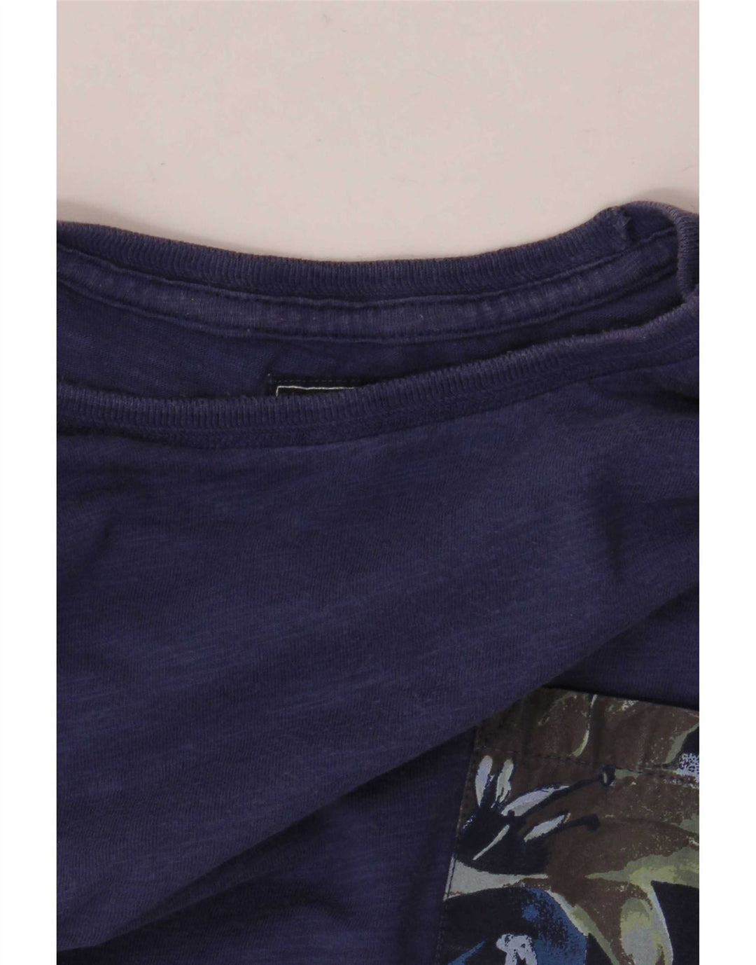 Woolrich Herren-T-Shirt-Oberteil aus mittelblauer Baumwolle