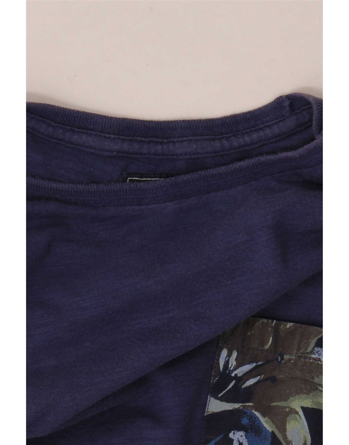 Woolrich Herren-T-Shirt-Oberteil aus mittelblauer Baumwolle