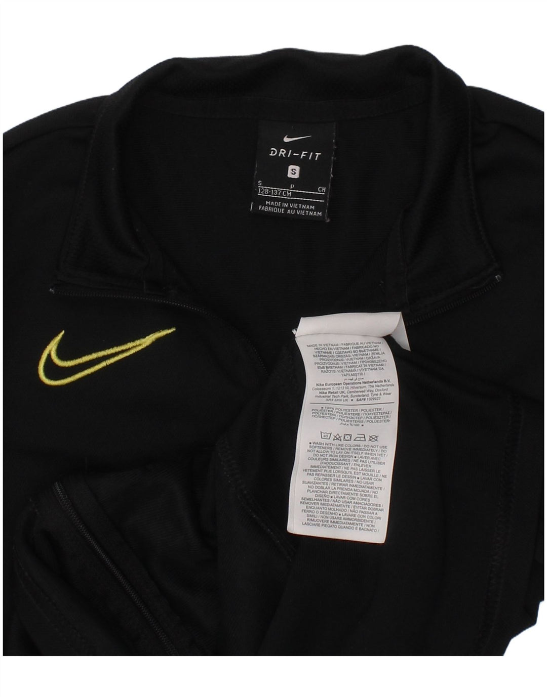 Nike Jungen-Trainingsanzugoberteil mit Grafik, 8–9 Jahre, Größe S, Schwarz, Polyester