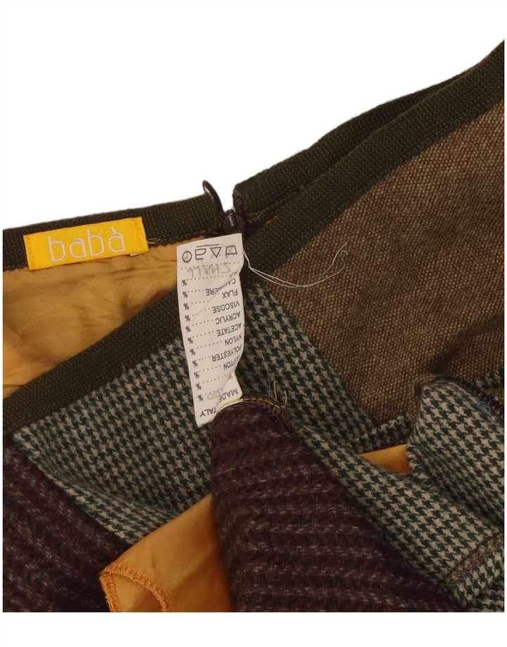 Baba Damen-A-Linien-Rock W26, kleine, mehrfarbige Patchwork-Wolle