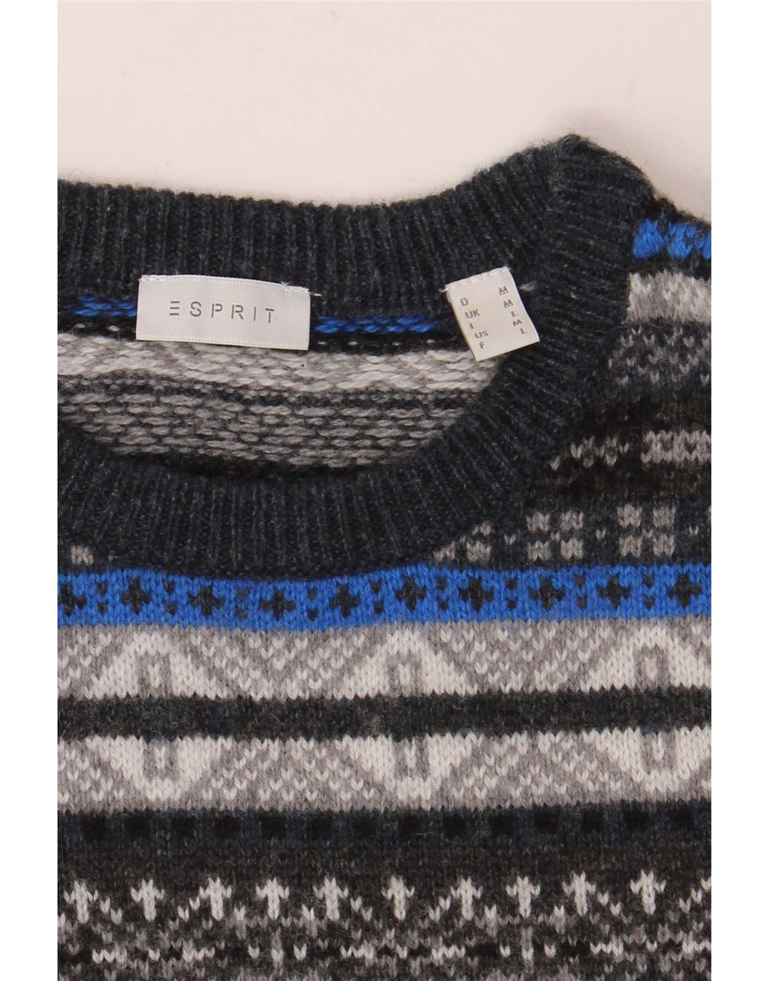 Esprit Herren-Pullover mit Rundhalsausschnitt, mittelgroß, mehrfarbig, Fair Isle