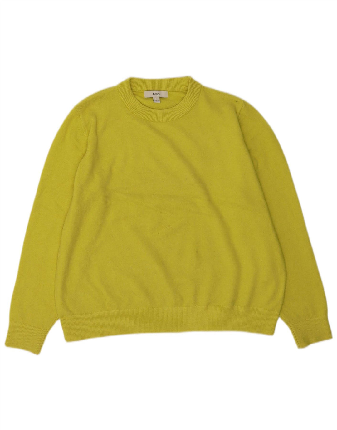 Marks & Spencer Damen-Pullover mit Rundhalsausschnitt, Gr. 40, Größe L, Gelb