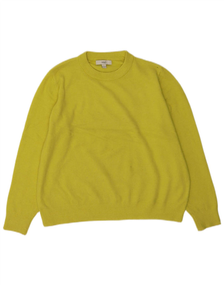 Marks & Spencer Damen-Pullover mit Rundhalsausschnitt, Gr. 40, Größe L, Gelb