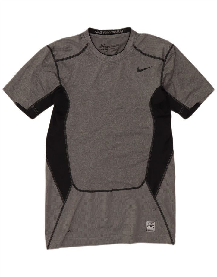 Nike Herren Dri Fit Graphic T-Shirt Top Large Grau Farbblock
