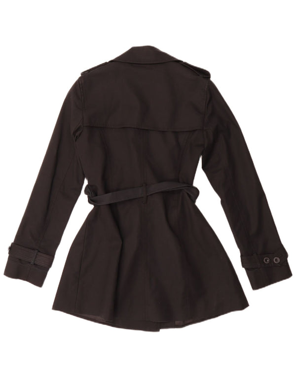 Hobbs Damen Trenchcoat UK 8 Small Schwarze Baumwolle