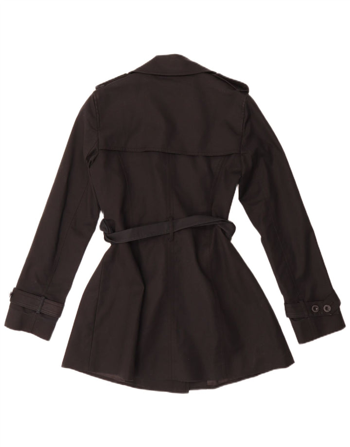 Hobbs Damen Trenchcoat UK 8 Small Schwarze Baumwolle