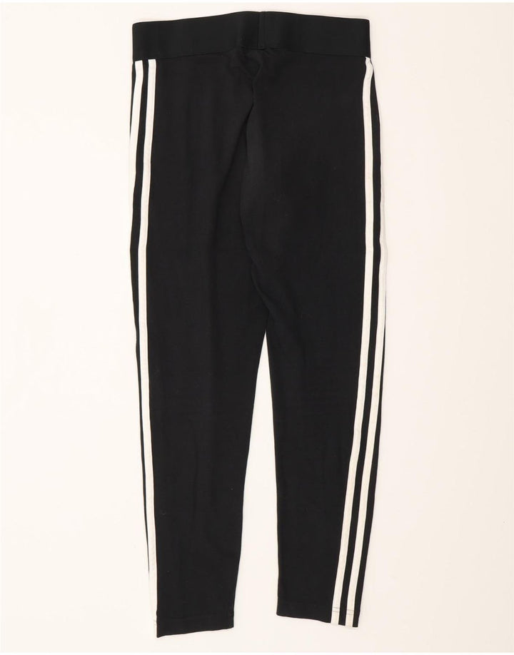 ADIDAS Damen Leggings UK 8/10 Small Schwarz Baumwolle