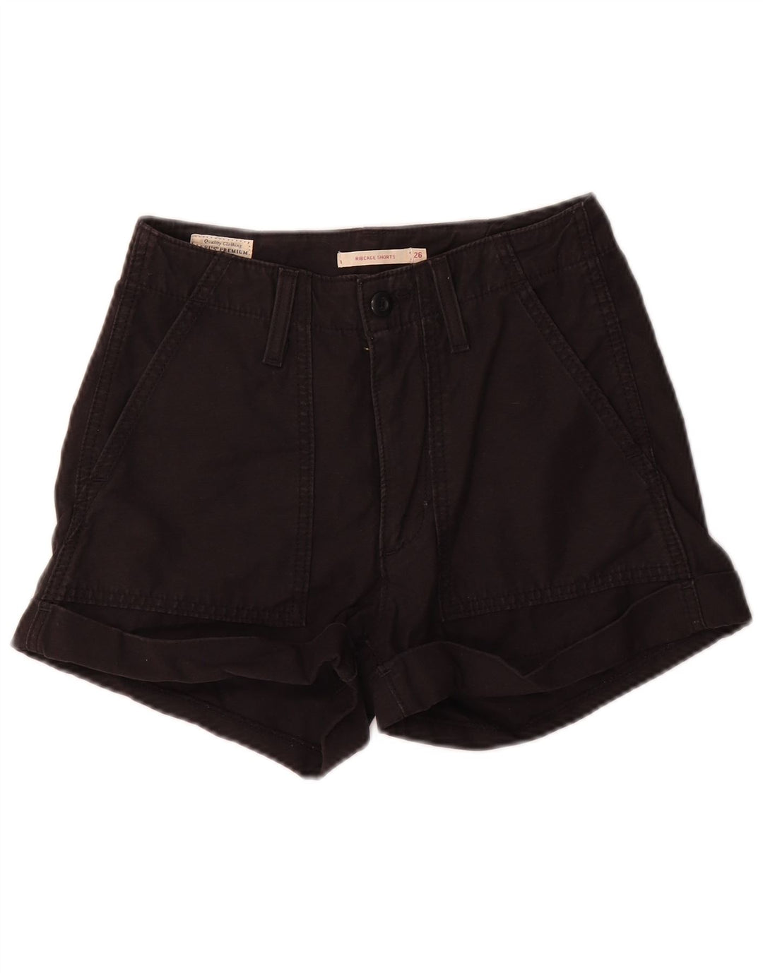 Levi's Damen Ribcage Chino Shorts W26 Small Schwarz Baumwolle