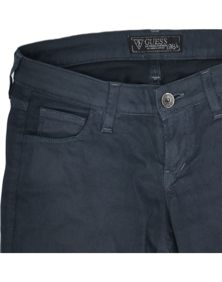 GUESS Womens Slim Casual Trousers W27 L27 Navy Blue Cotton | Vintage | Thrift | Second-Hand | Used Clothing | Messina Hembry 