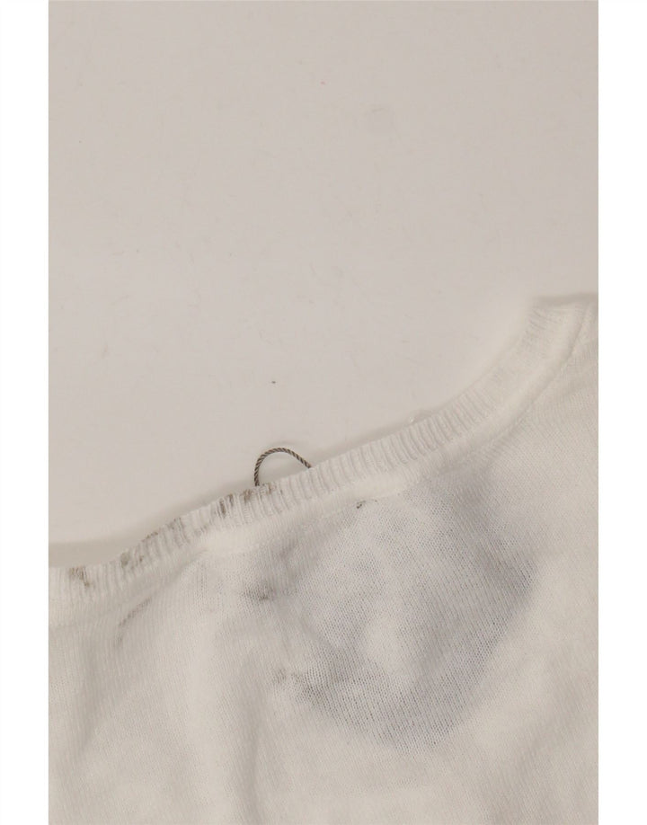 Oasis Crop Bolero-Pullover für Damen, UK 12, mittelweiße Baumwolle