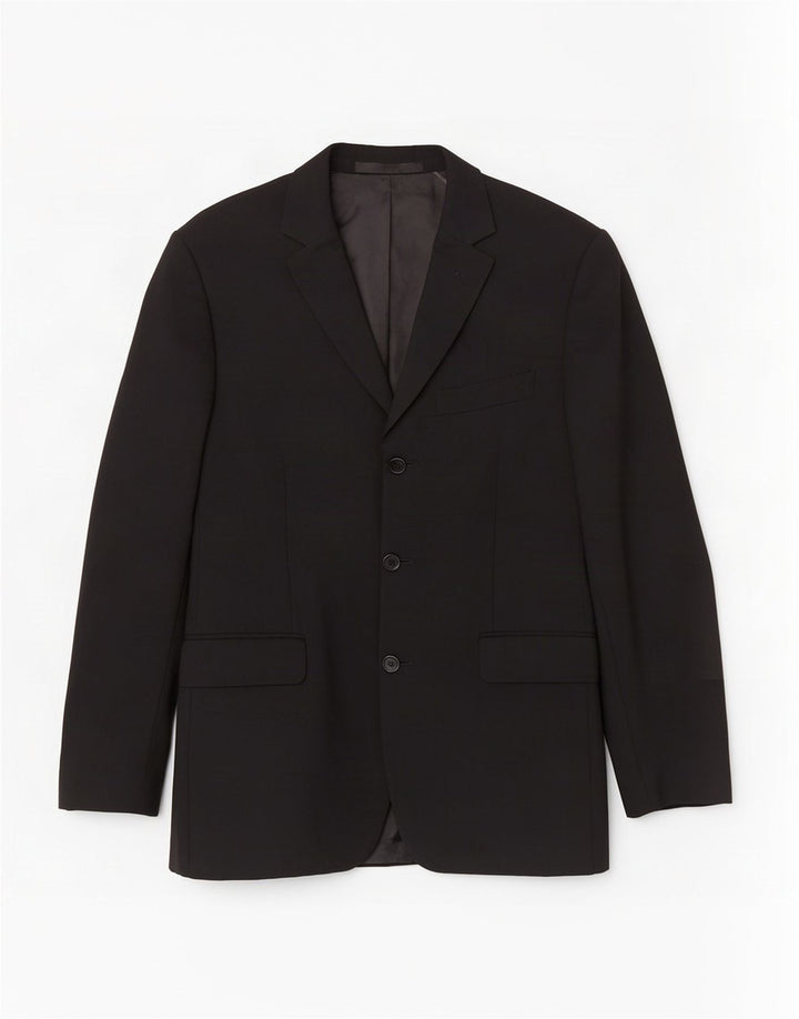 Marks & Spencer Herren-Blazer mit 3 Knöpfen, UK 38, mittelschwarze Wolle