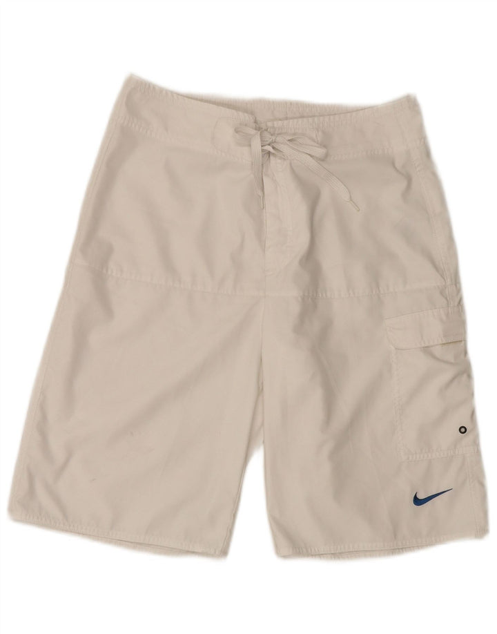 Nike Herren-Badeshorts, Größe S, Weiß, Polyester