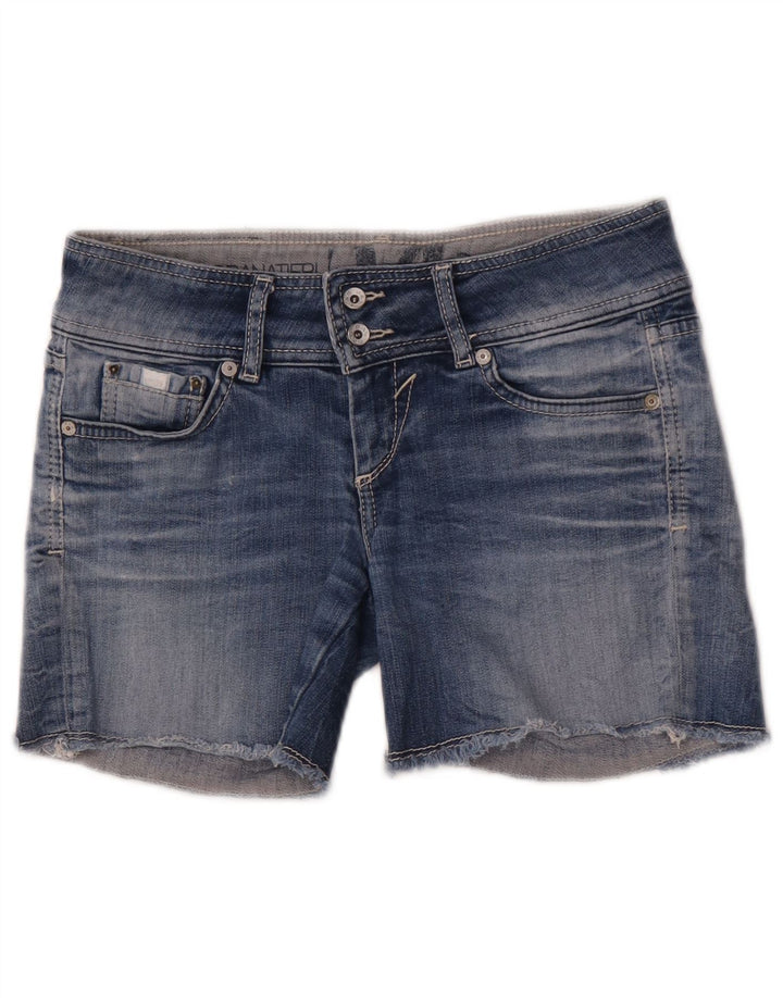 GUESS Damen Jeansshorts W26 Small Blaue Baumwolle