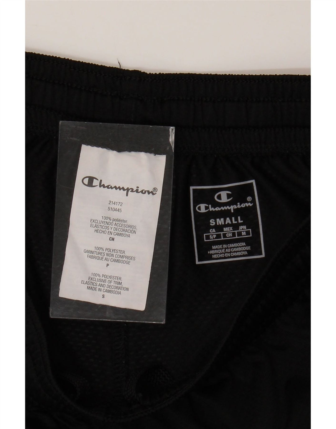 CHAMPION Herren-Sportshorts, Größe S, Schwarz, Polyester