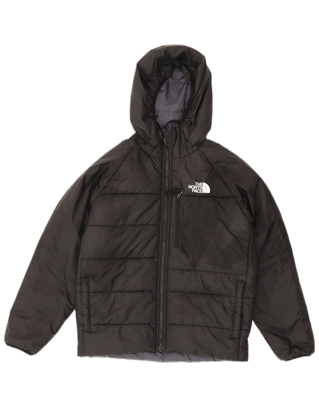 The North Face Wendbare, wattierte Jacke mit Kapuze für Jungen, 11–12 Jahre, Grau