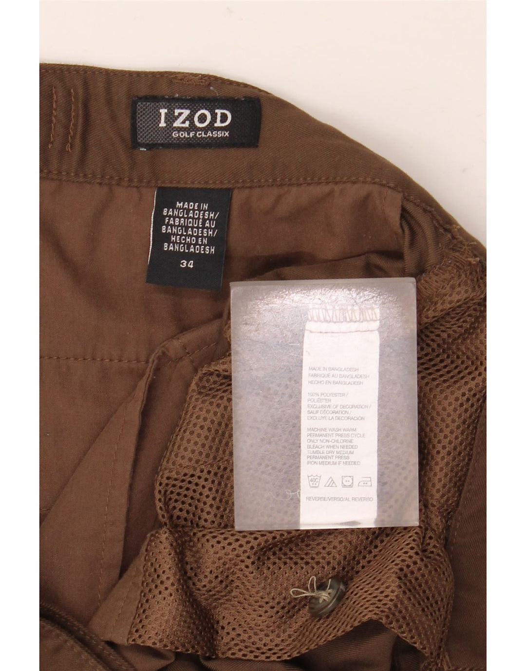 IZOD Herren Pegged Chino Shorts W34 Large Braun Polyester