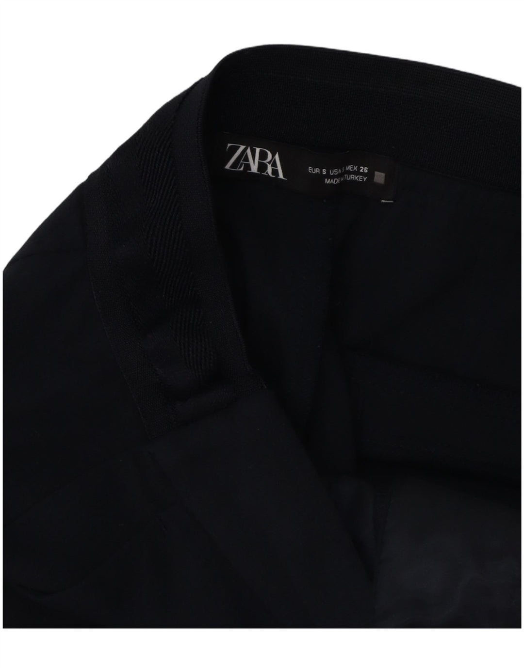 ZARA Womens Slim Chino Trousers Small W26 L27 Navy Blue