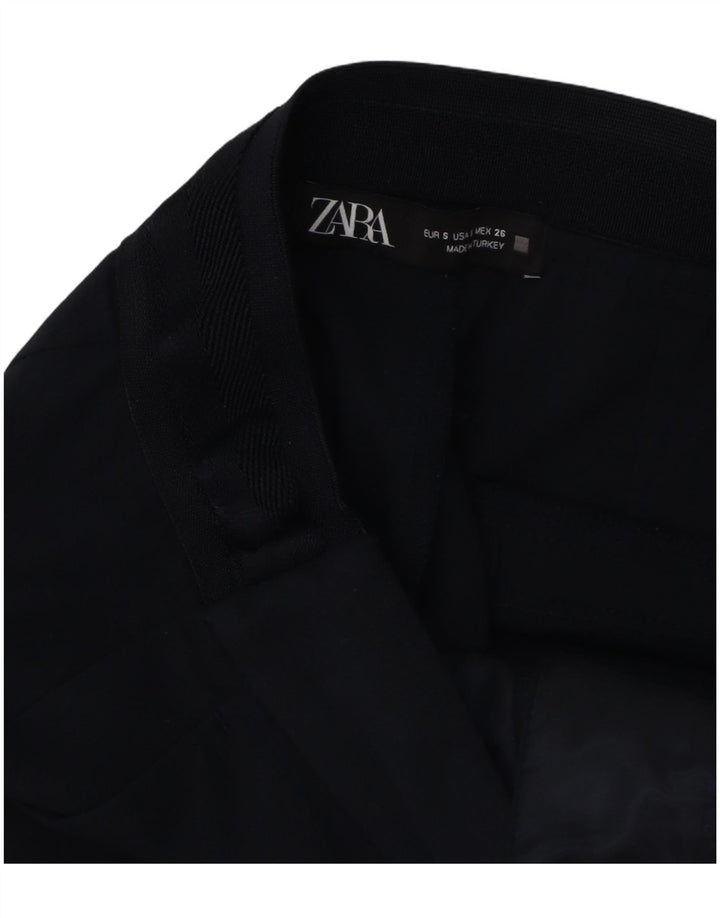 ZARA Womens Slim Chino Trousers Small W26 L27 Navy Blue