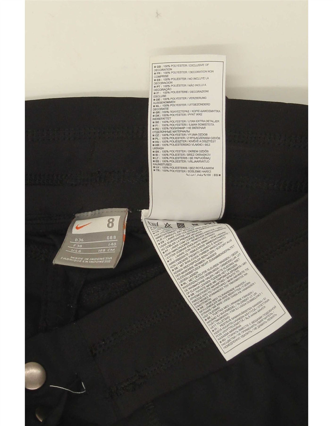Nike Capri-Cargohose für Damen, UK 8, Größe S, W28, L20, Schwarz, Polyester