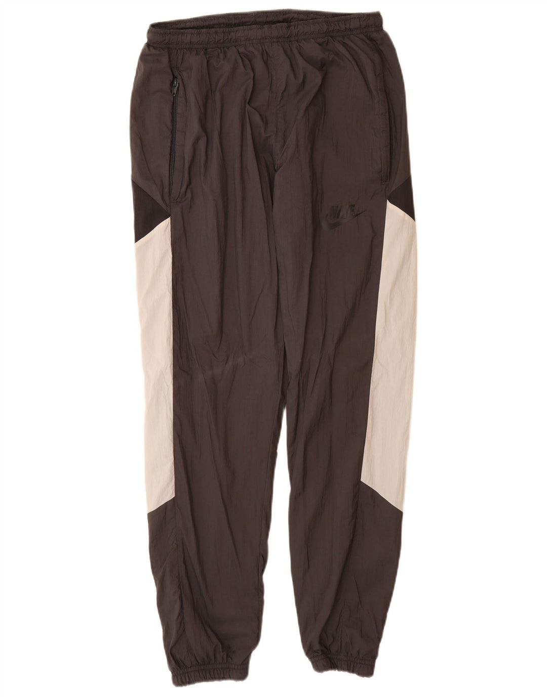 Nike Herren-Trainingshose, Jogginghose, klein, schwarzes Colourblock-Nylon
