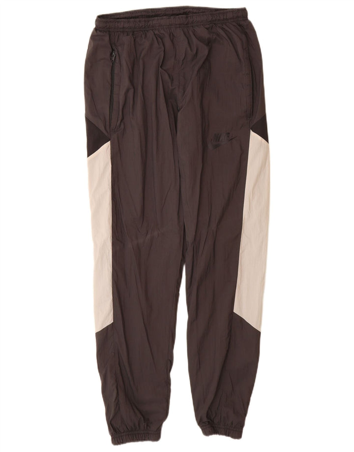 Nike Herren-Trainingshose, Jogginghose, klein, schwarzes Colourblock-Nylon