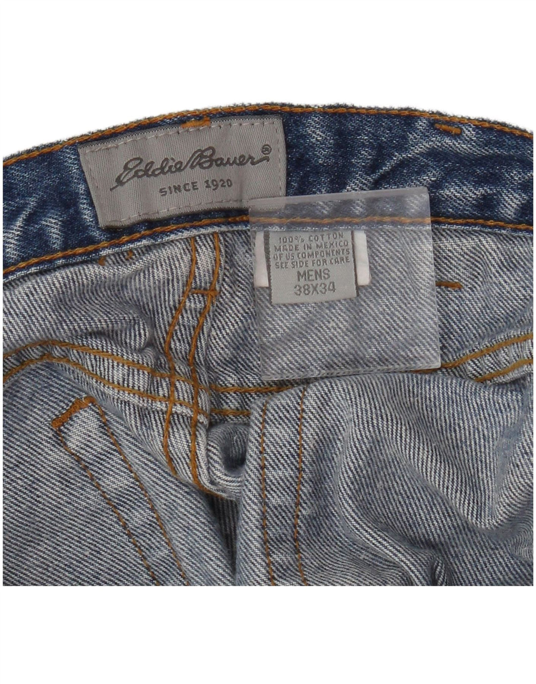 Eddie Bauer Herren Tapered Jeans W38 L34 Blaue Baumwolle